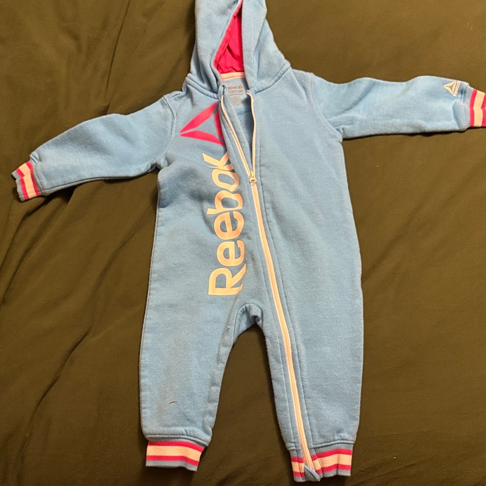 Reebok Light Blue and Pink Kids Zip up